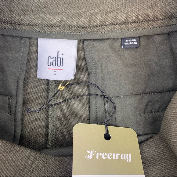 CAbi #4132R Academy Trouser Pants Wide Leg in Wren Olive Green/brown Size 6 - Picture 8 of 12